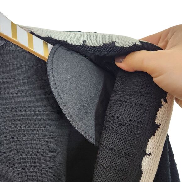 MING WANG Blazer‎ Womens Small Black White Stripe Textured Jacket Faux Pocket - Picture 6 of 10